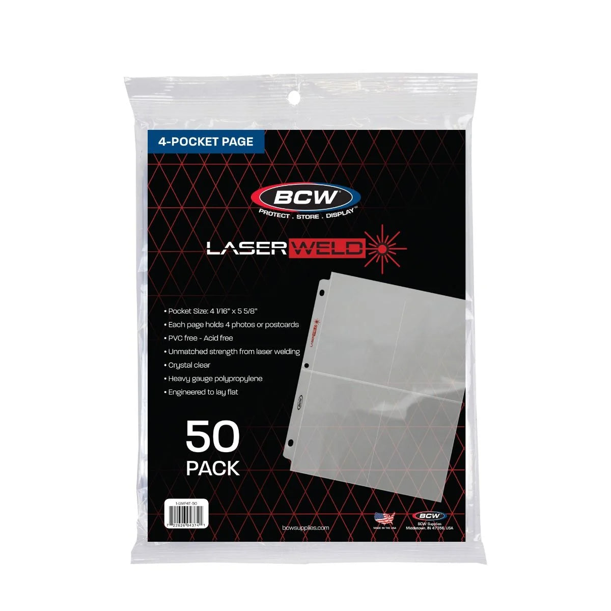 BCW LaserWeld® 2-Pocket Photo Page(50 CT. Pack)